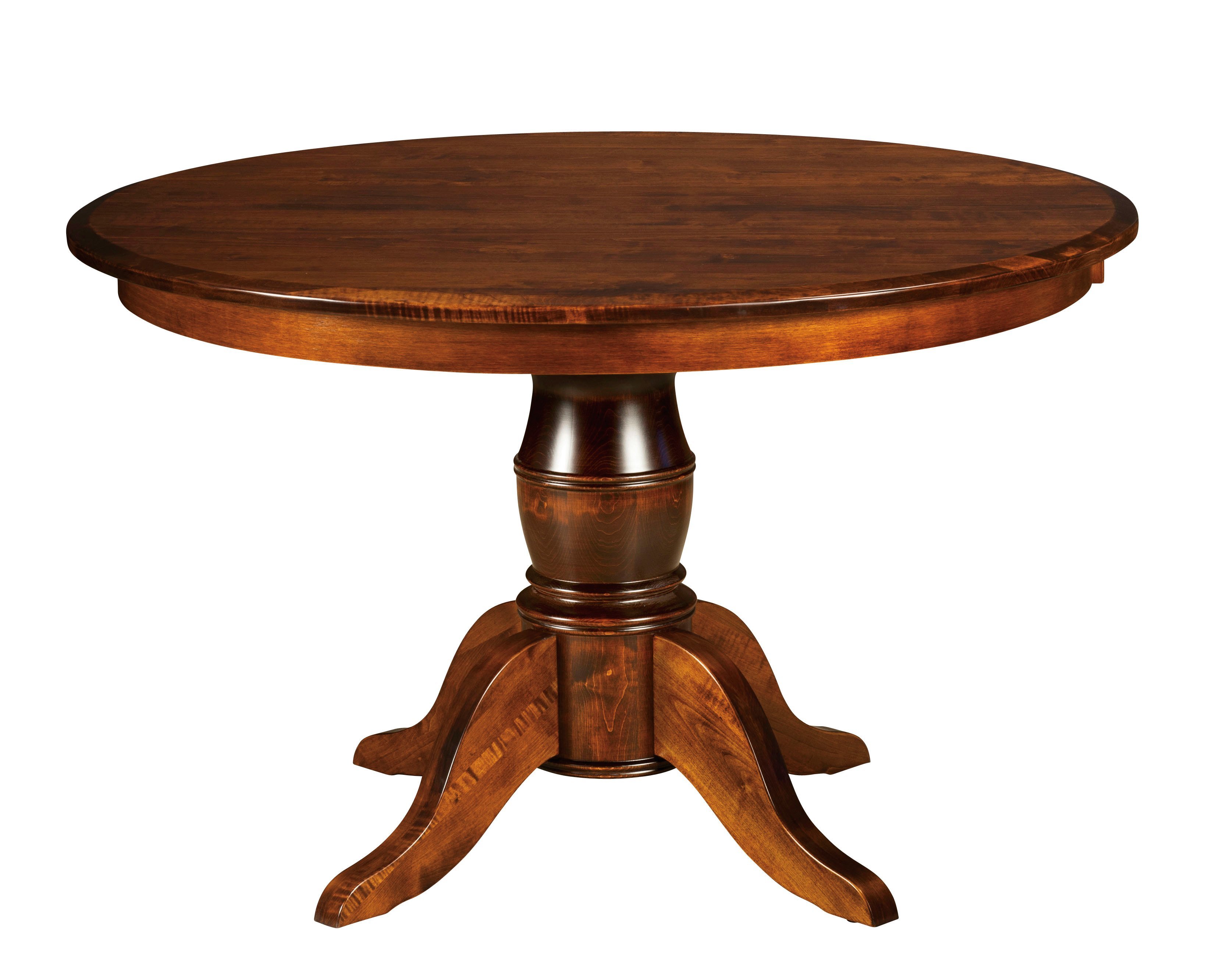 Sturdy Amish Crafted Single Pedestal Dining Table - Solid Hardwood