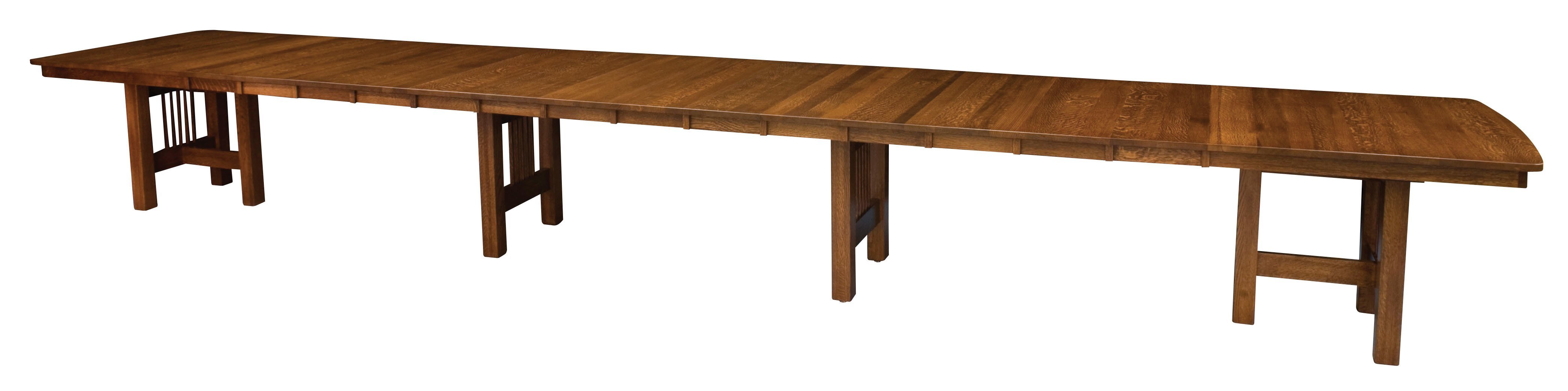 Extra Large Extension Solid Wood Dining Table - Amish Handcrafted