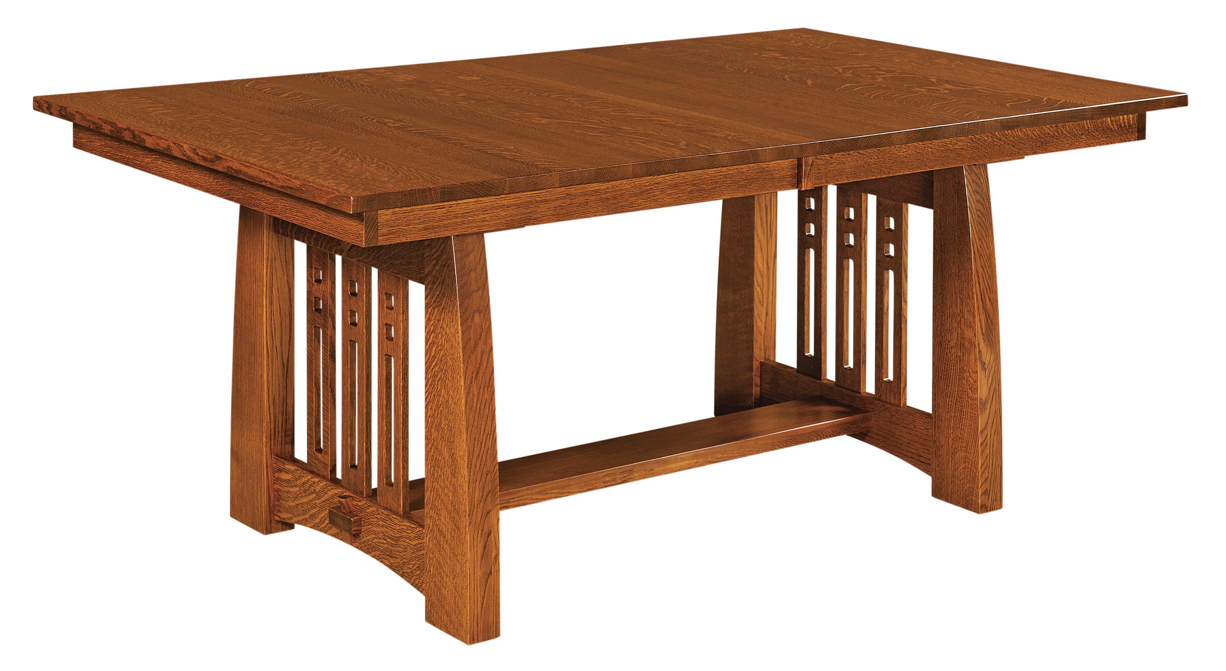 Mission Trestle Dining Table with Cutouts - Amish Handcrafted