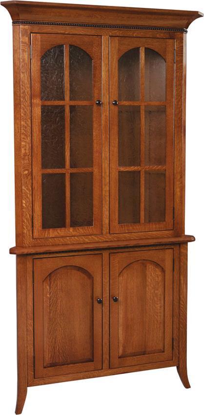 Hardwood Mission Corner Hutch Cabinet From DutchCrafters Amish
