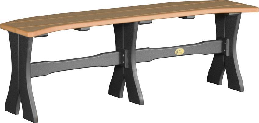 LuxCraft 52" Curved Patio Dining Table Bench Seat |