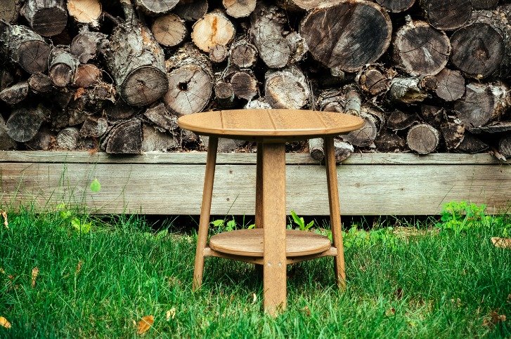 LuxCraft Round Small Patio End Side Table | Amish Made in the USA