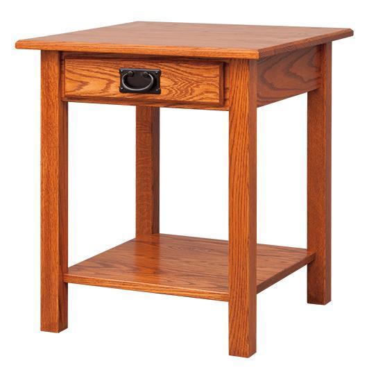 Mission Style Open Shelf End Table from DutchCrafters Amish Furniture