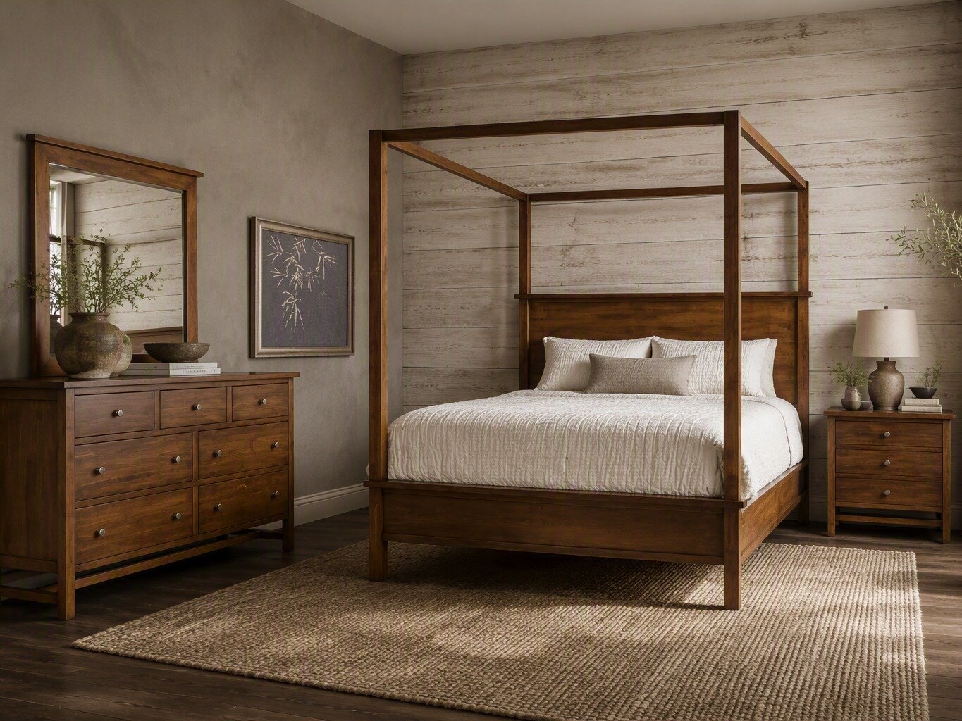 färska Mini JointBed neo Lavina Shaker Style Canopy Four Piece Bedroom Set from DutchCrafters