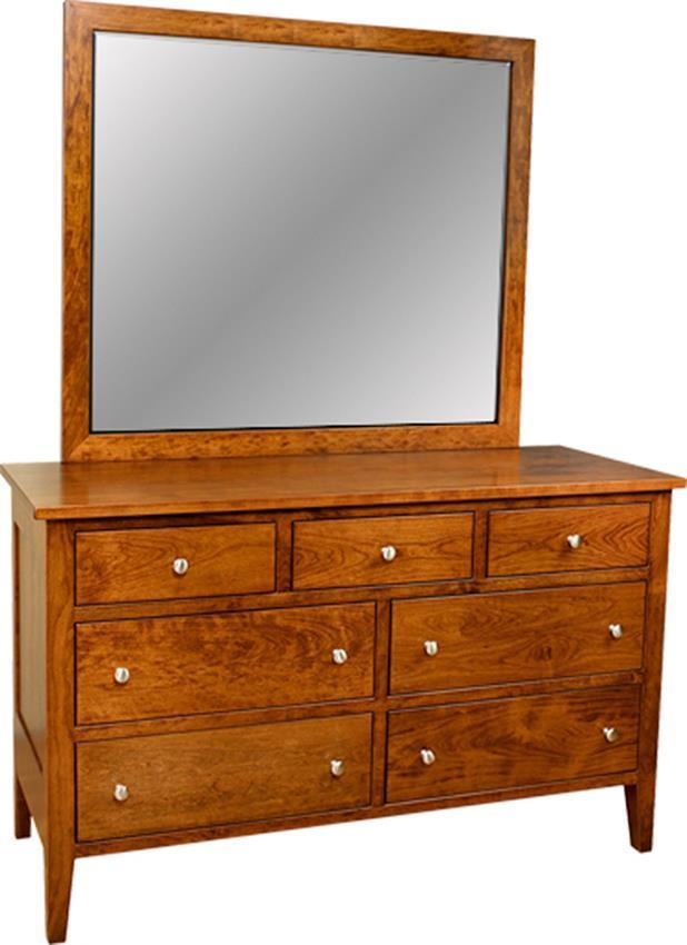 Amish Chelsea Tall Dresser | 7-Drawer Solid Wood Dresser with Mirror