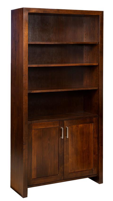 Modern Single Bookcase with Cabinet Base from DutchCrafters Amish