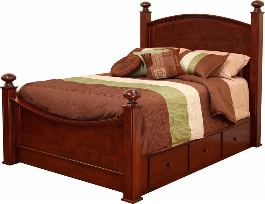 Hardwood Four Poster Storage Bed from DutchCrafters Amish Furniture