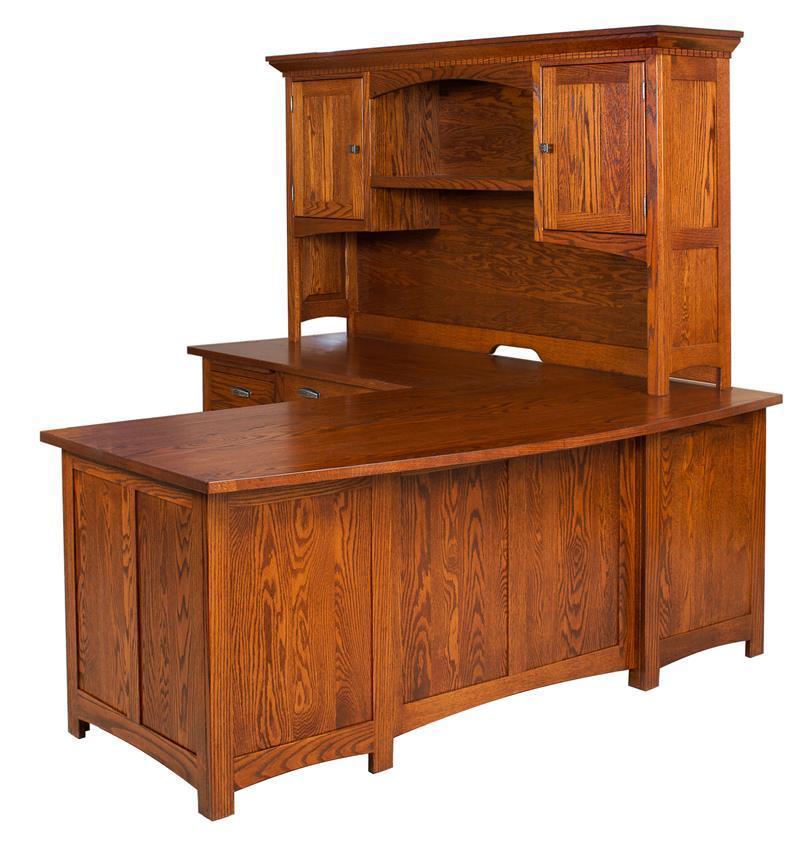 Real Wood L-Shaped Desk with Optional Hutch from DutchCrafters Amish