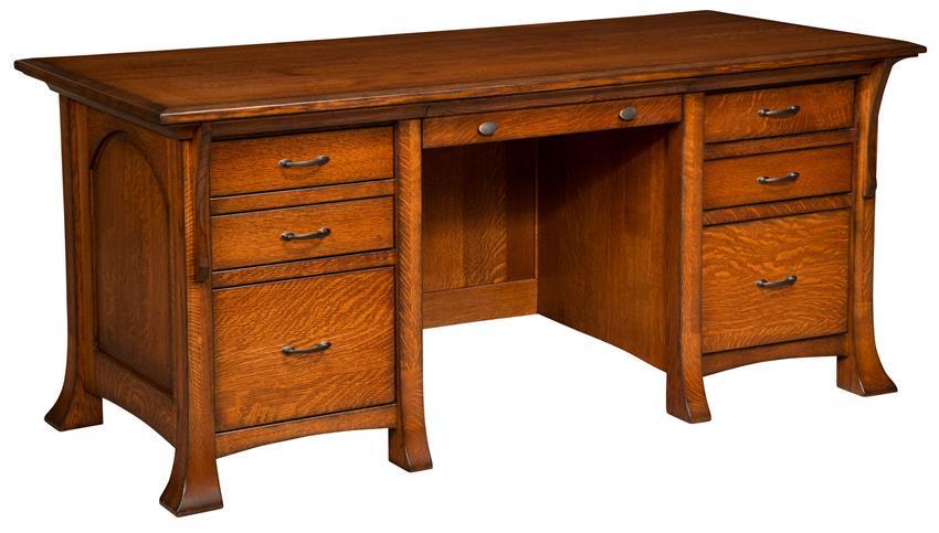 White Oak Wood Executive Desk from DutchCrafters Amish Furniture Store