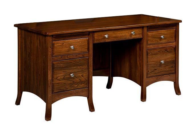 Wood Desk with Adjustable Height from DutchCrafters Amish Furniture