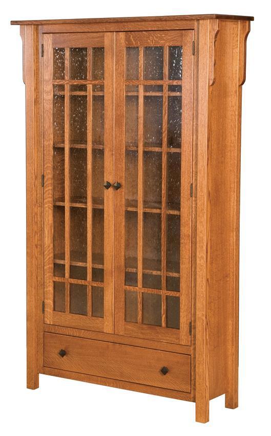 White Oak Bookcase Cabinet from DutchCrafters Amish Furniture