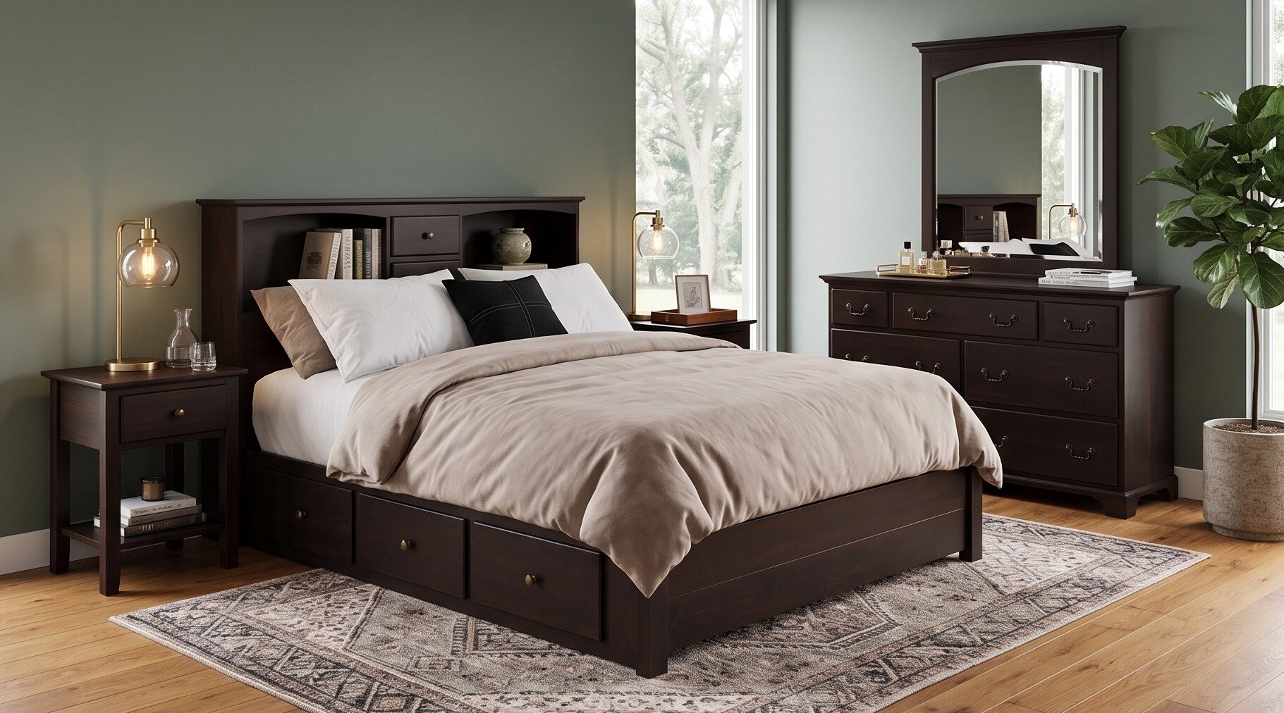 Amish Solid Wood Sonora 7-Drawer Dresser with Optional Mirror Amish Solid Wood Sonora 7-Drawer Dresser with Optional Mirror