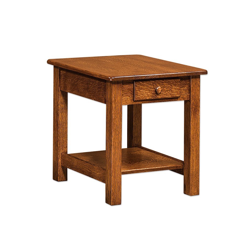 Solid Wood End Table with Drawer from DutchCrafters Amish Furniture