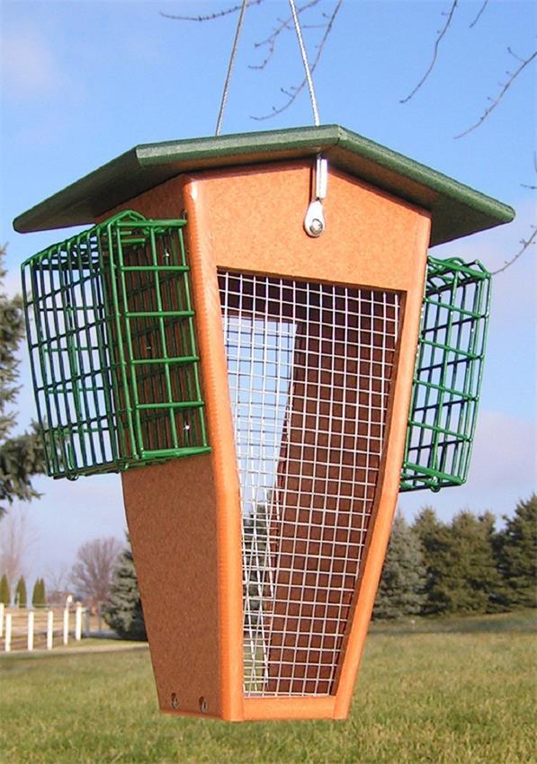 Poly Split Peanut Bird Feeder With Suet Cages From Dutchcrafters