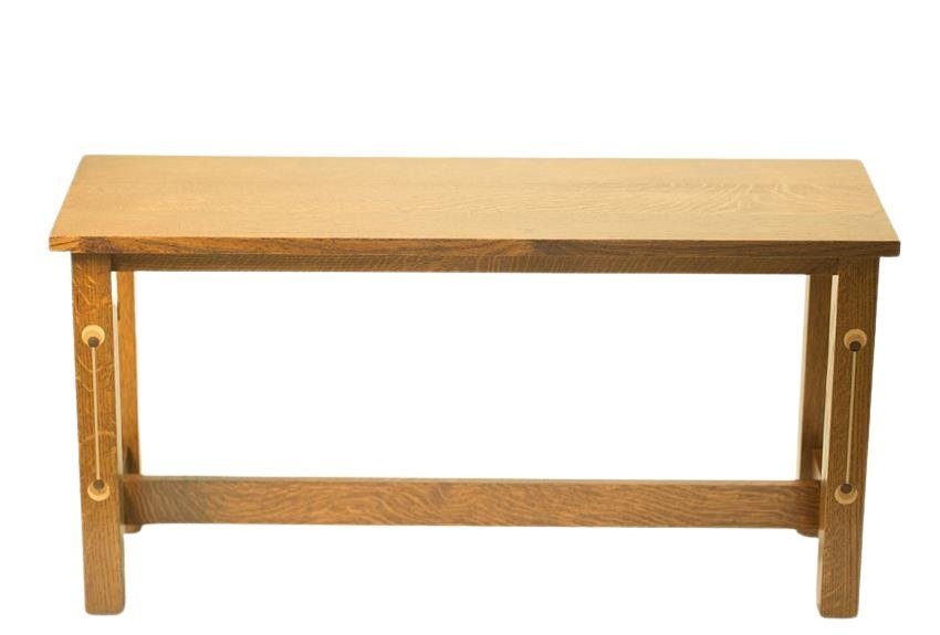 36" Backless Bench with Inlay from DutchCrafters Amish Furniture