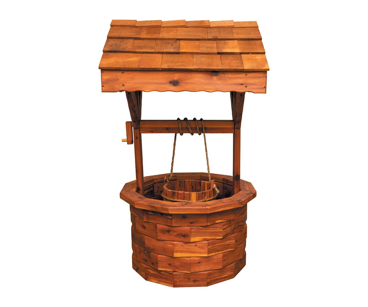洋楽 wishing well Amish Cedar Wishing Well | Large Outdoor Garden Decor