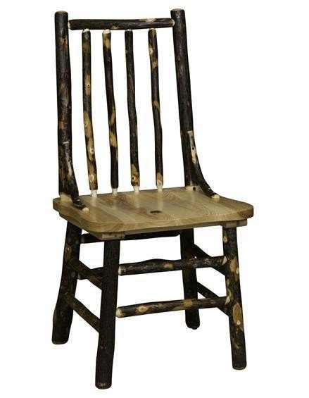 Rustic Spindle Chair Rustic Hickory Log Spindle Back Side Chair | DutchCrafters
