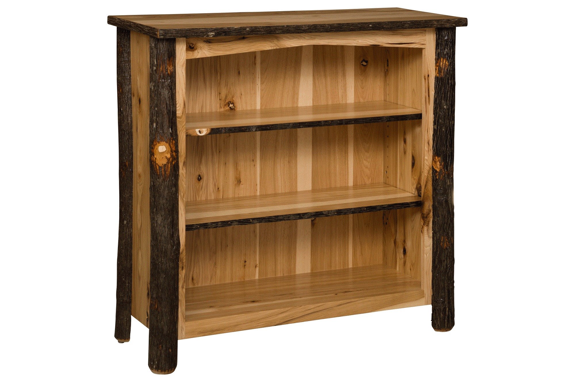 Bearlodge Amish Bookcase Hickory Twigs and Red Oak from DutchCrafters