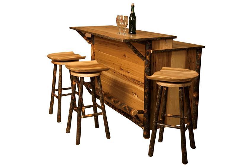 Amish Rustic Hickory Bar