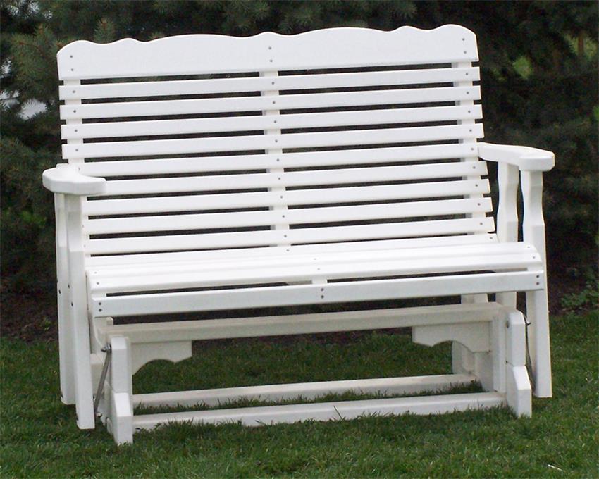 Seaside Plain Back Poly Glider Bench from DutchCrafters Amish
