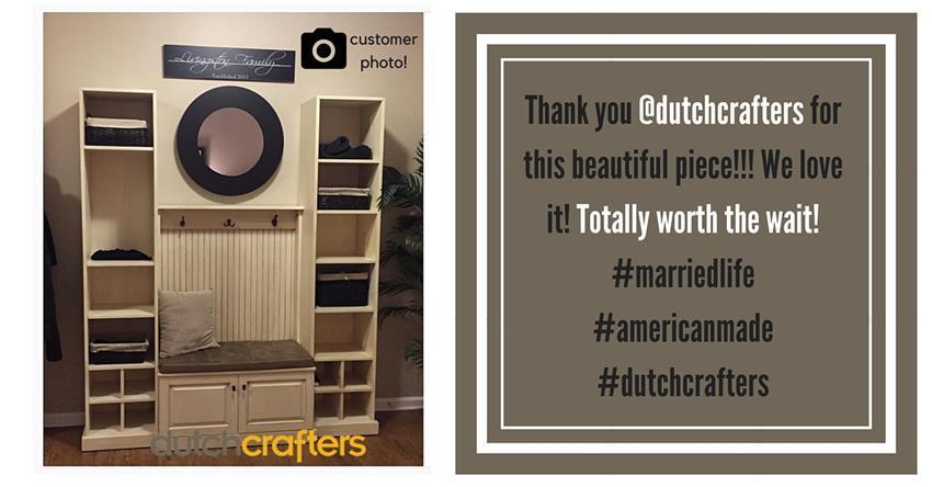 Wide Entryway Hall Tree with Storage | DutchCrafters