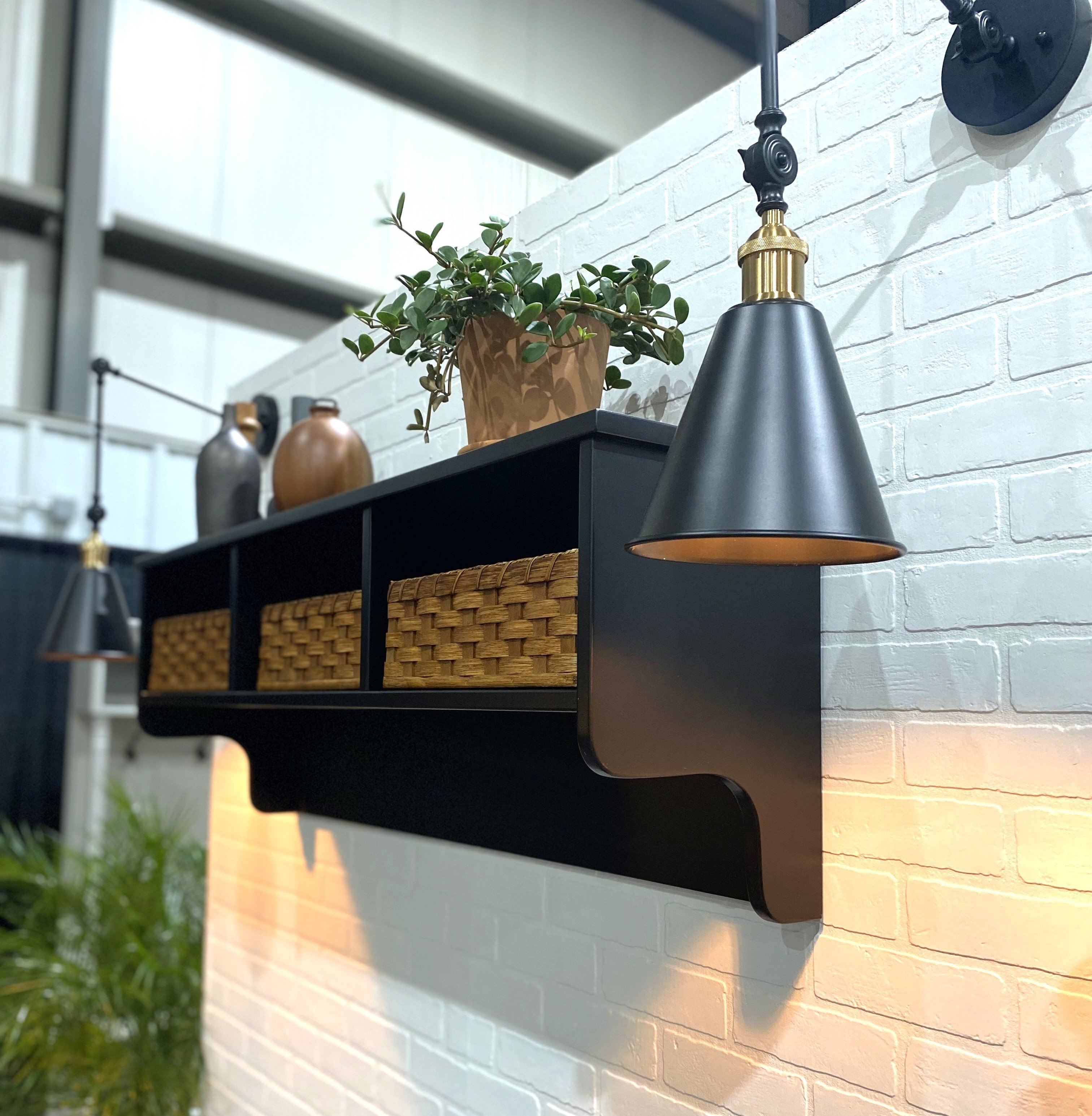 DutchCrafters Amish Farmhouse Wall Mounted Coat Rack with Storage Cubbies