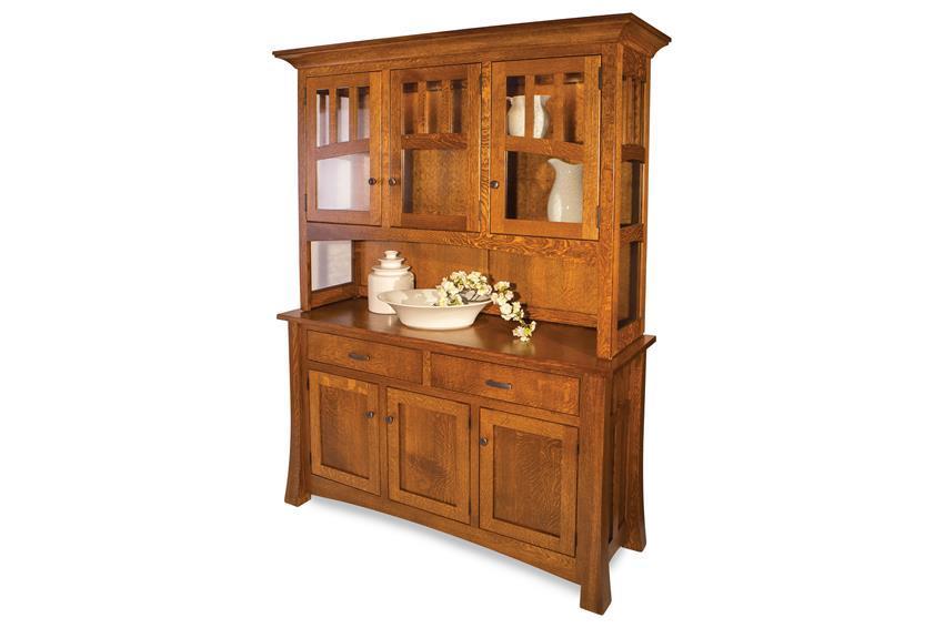 Solid Hardwood Buffet and Hutch Cabinet - Amish Handcrafted