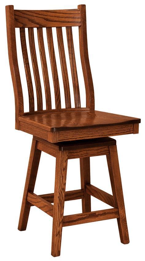 Mission Style Stool Amish Mission Style Solid Wood Swivel Stool - DutchCrafters