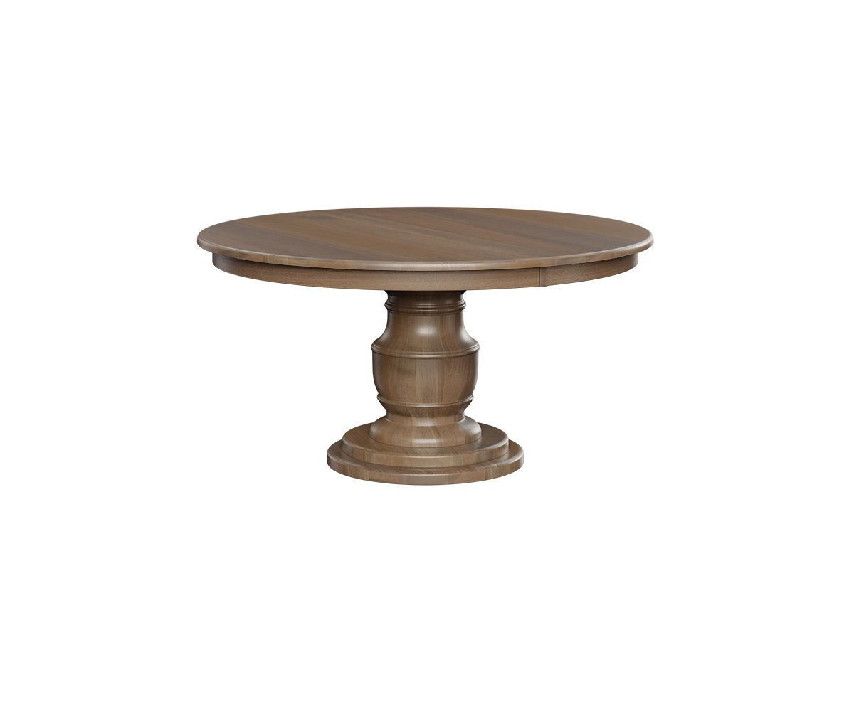 Handcrafted Amish Round Dining Table | Single Pedestal | Solid Wood