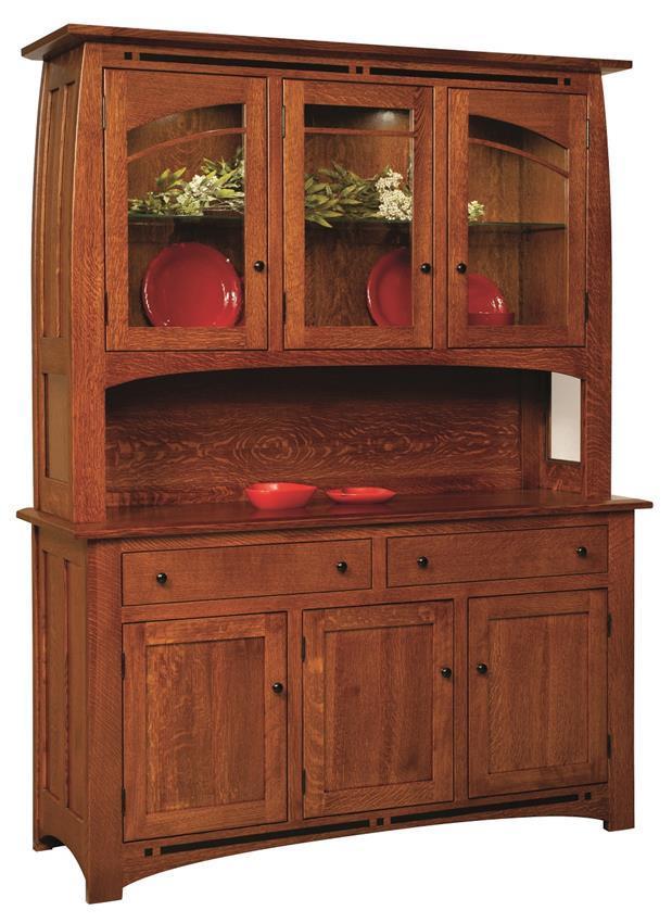 Hardwood Mission Buffet and Hutch Cabinet from DutchCrafters Amish