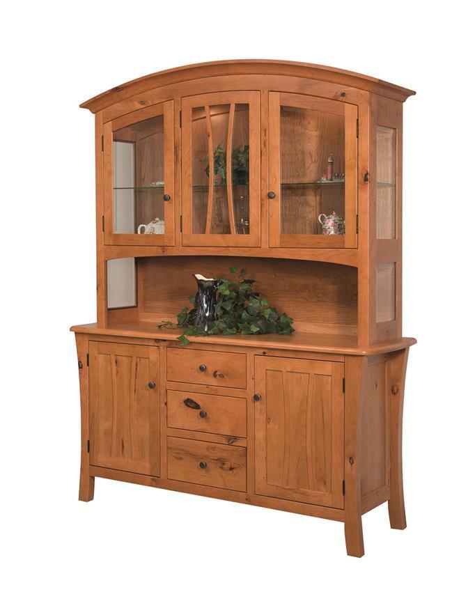 Arched Top Buffet and Hutch Cabinet From Dutchcrafters Amish Furniture