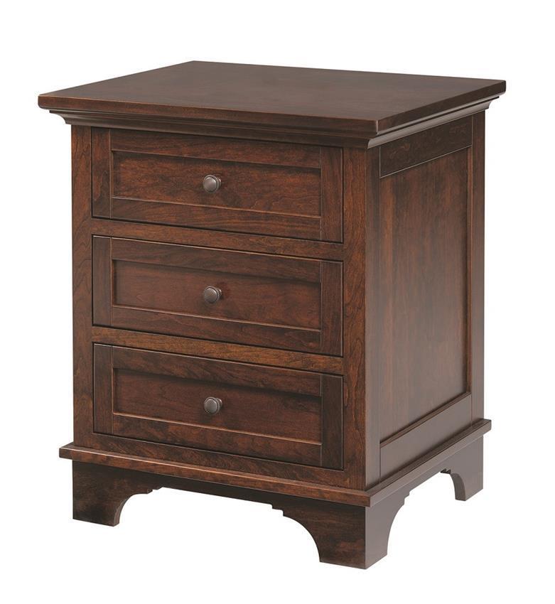 Transitional Solid Wood Three Drawer Nightstand from DutchCrafters
