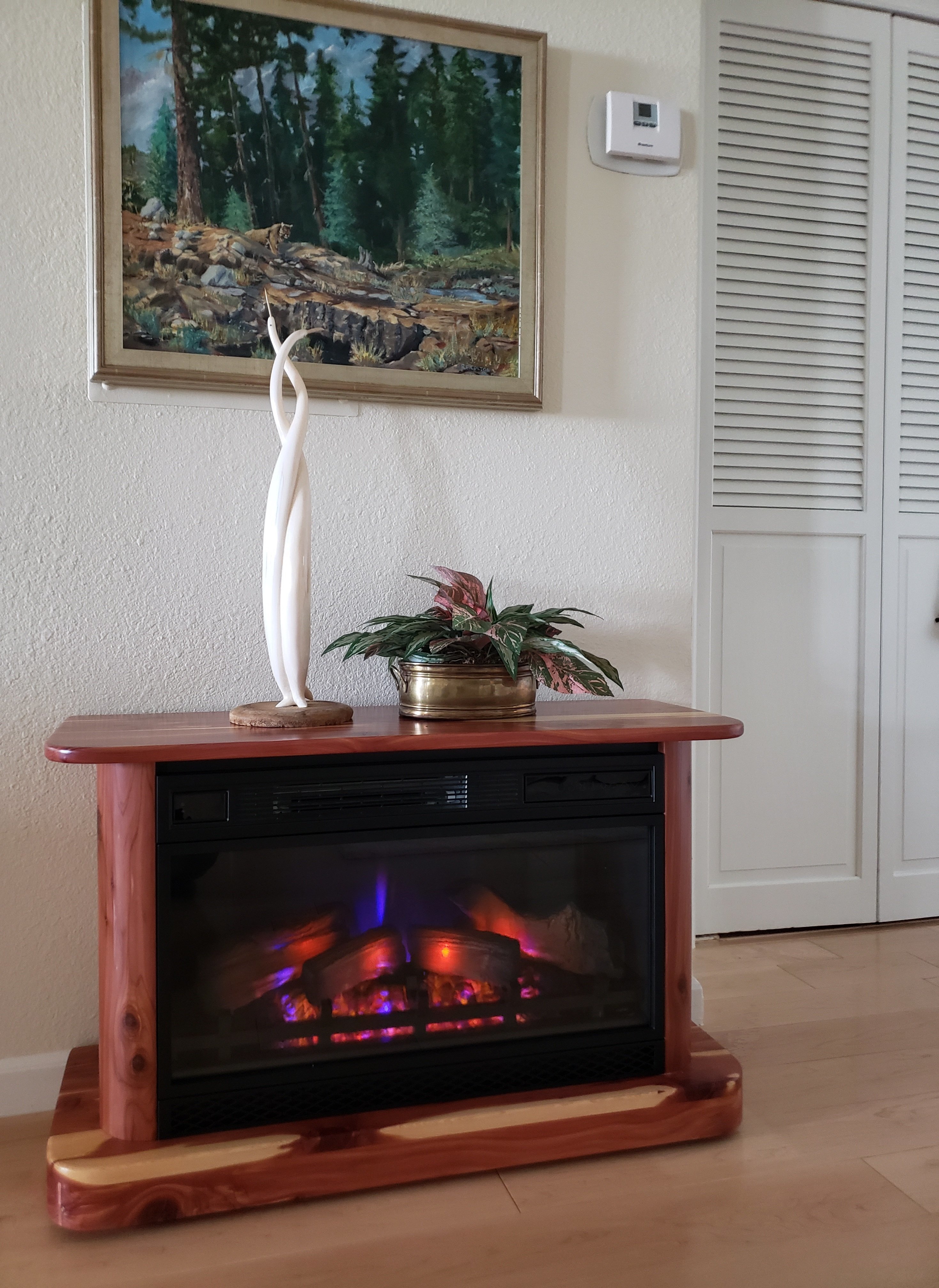 in wall fireplace electric on Rustic Cedar Electric Fireplace From Dutchcrafters Amish Furniture