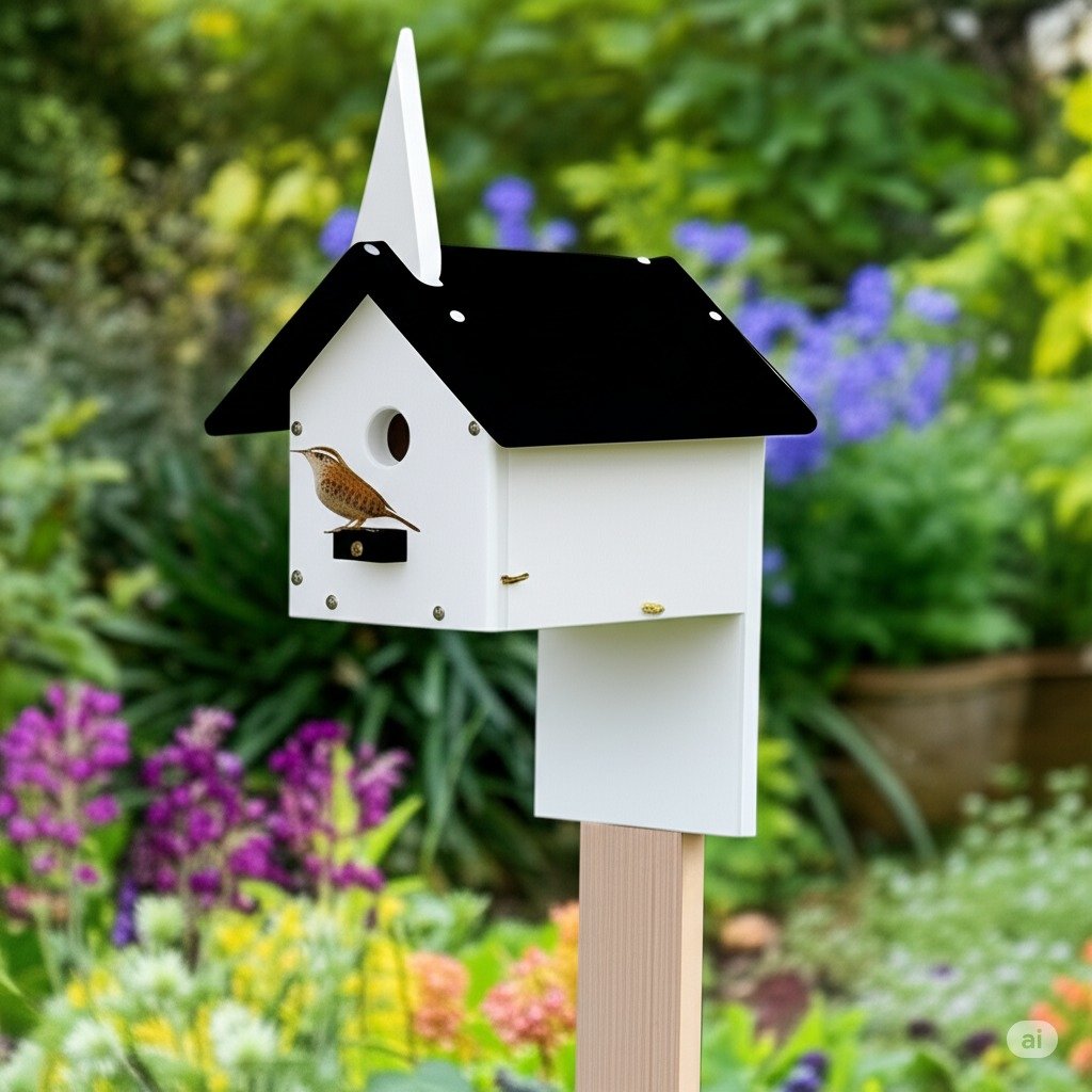 Amish Durable Poly Church Birdhouse | Wren and Chickadee Nest
