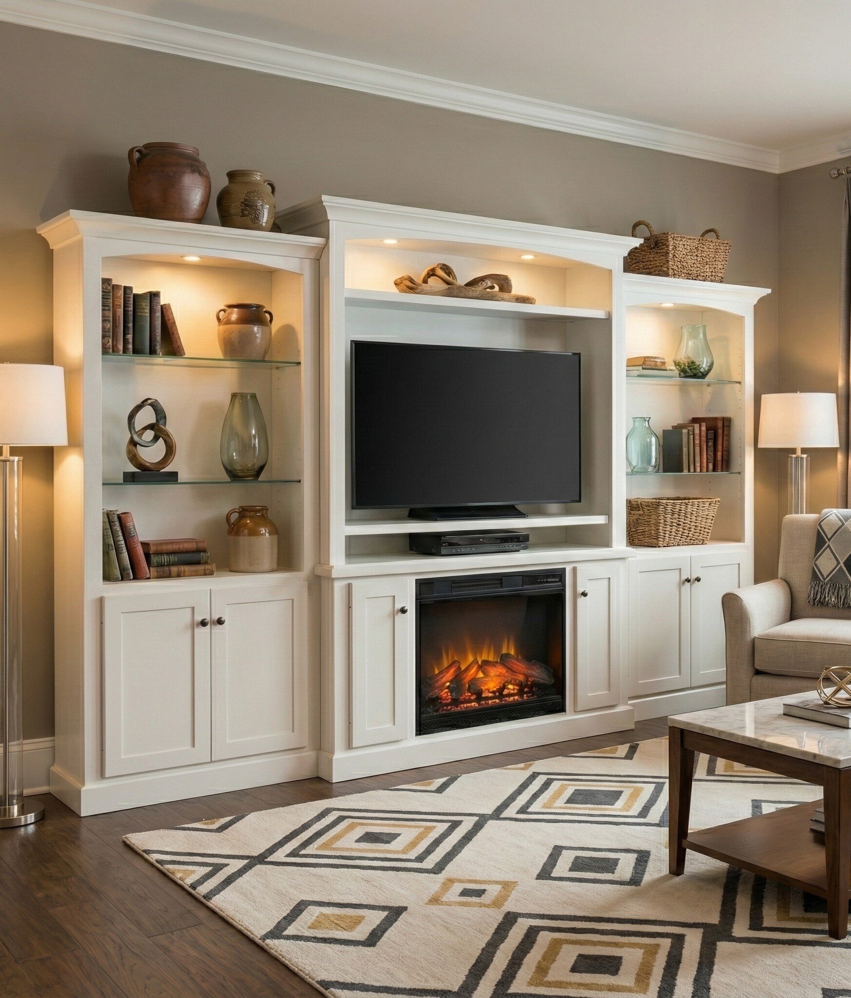 Amish Electric Fireplace Tv Stand