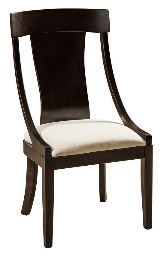 Amish Elegant Curved Back Dining Chair | Modern Upholstered Seating