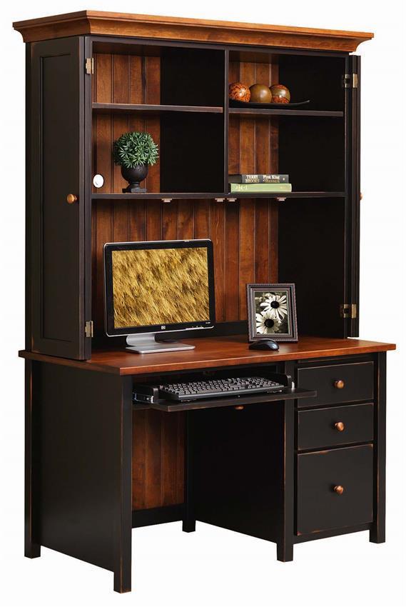 Eshton Single Pedestal Computer Desk From Dutchcrafters Amish Eshton Single Pedestal Computer Desk
