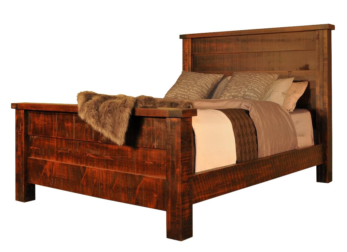 Ruff Sawn Tahoe Straight Leg Bed from DutchCrafters Amish Furniture