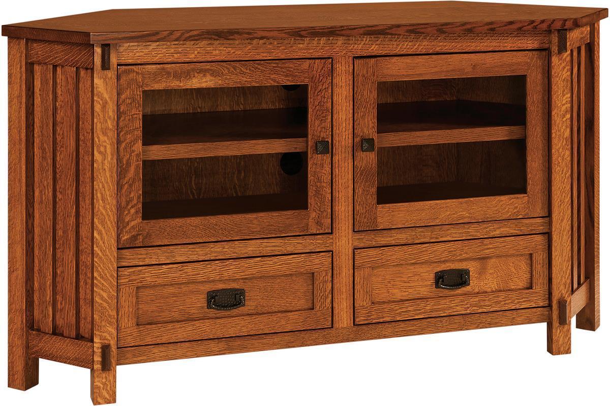Solid Wood Mission Corner TV Cabinet from DutchCrafters Amish