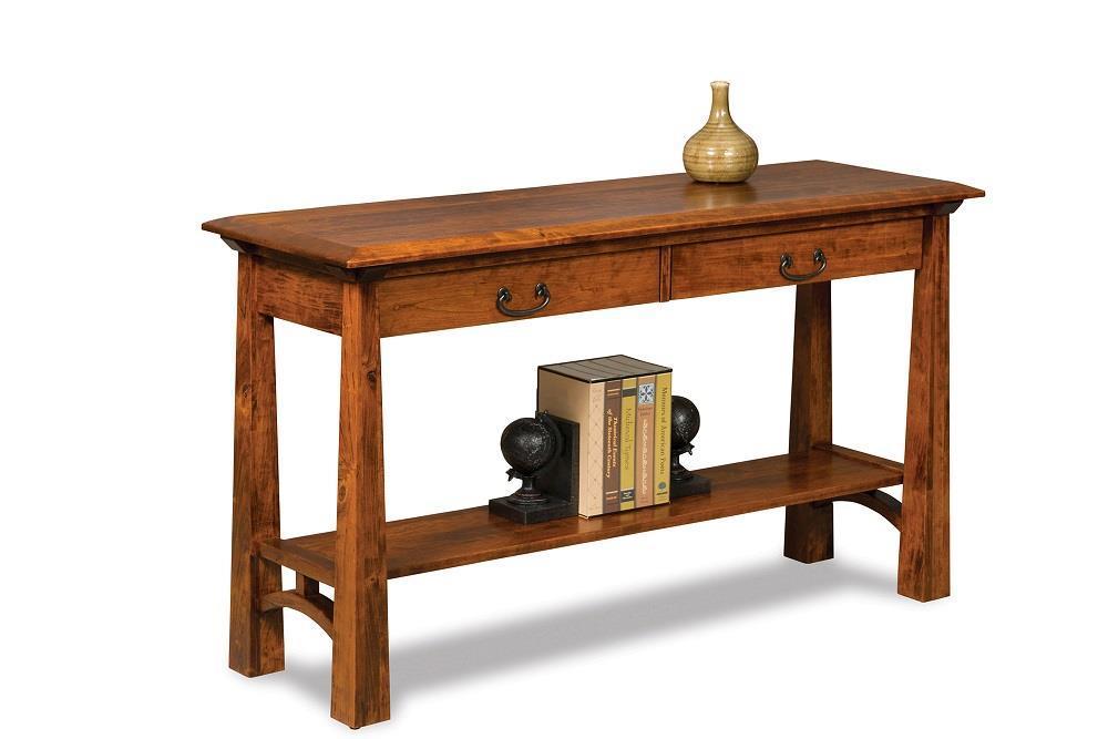Cherry Wood Sofa Table with Drawers from DutchCrafters Amish Furniture