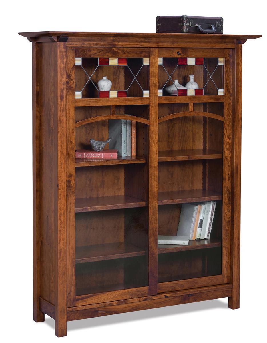 54" Sliding Door Bookcase From DutchCrafters Amish Furniture