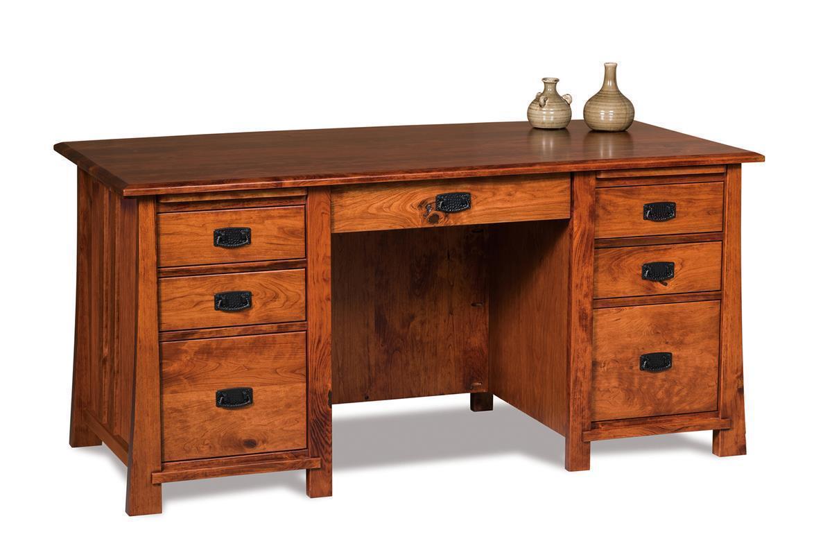 Stellar Desk with Curved Top from DutchCrafters Amish Furniture