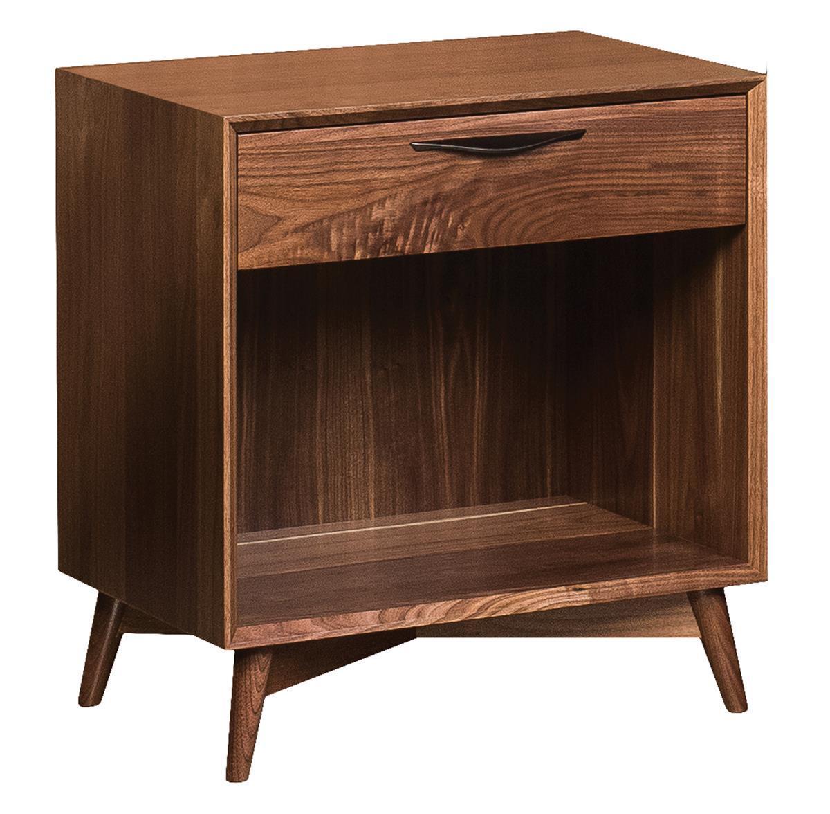 Kirtland Mid Century Modern Open Nightstand from DutchCrafters Amish