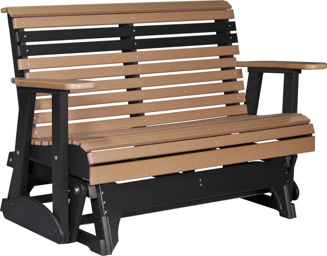 LuxCraft 4' Plain Poly Glider Bench from DutchCrafters Amish Furniture