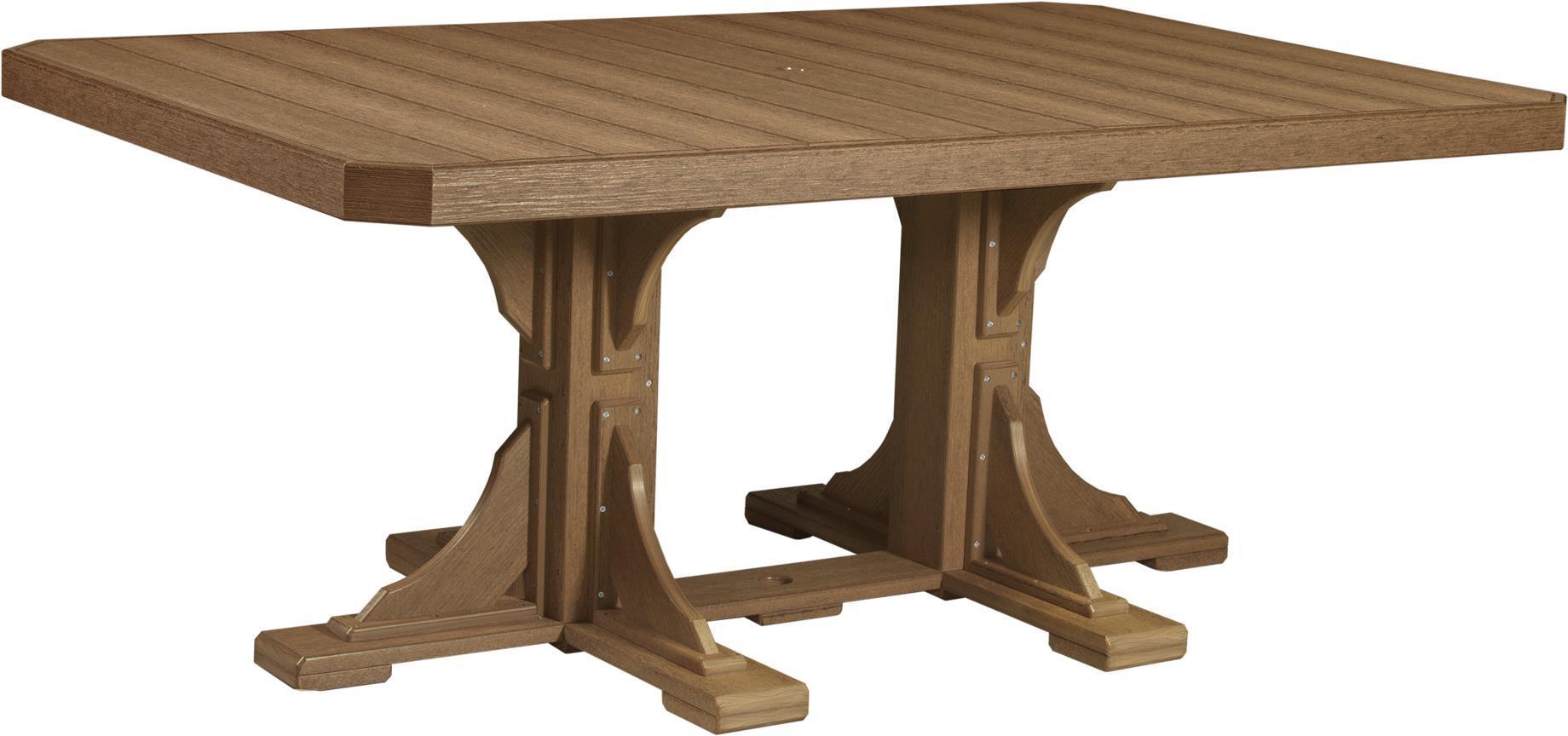 LuxCraft Rectangular 4' x 6' Pedestal Base Patio Dining Table |
