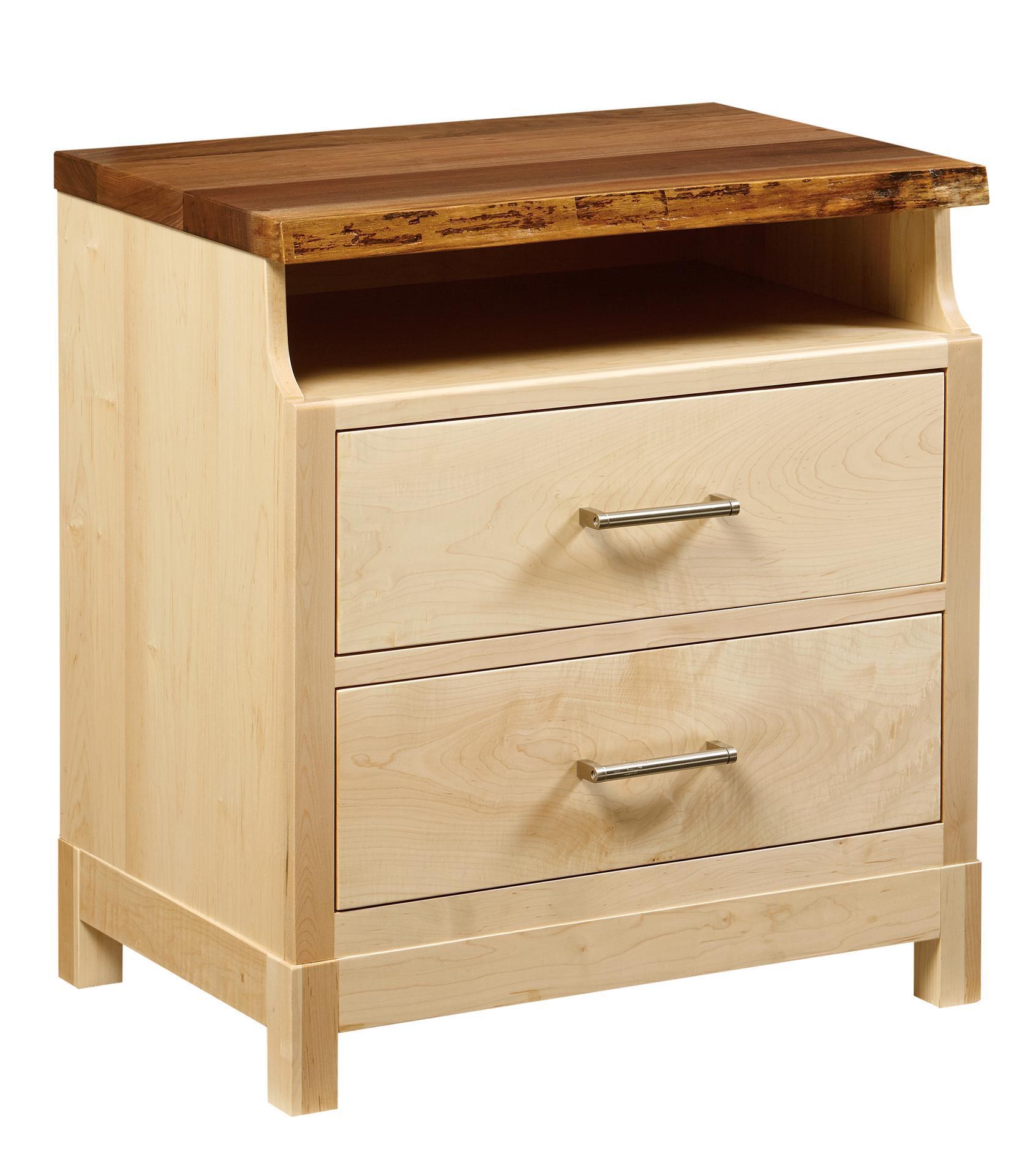 Sydney Live Edge Two Drawer Nightstand From Dutchcrafters Amish