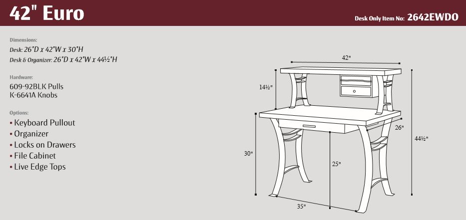 Amish Euro Writing Desk