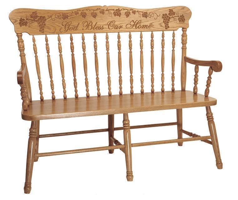 Churchill Pressback Bench from DutchCrafters Amish Furniture