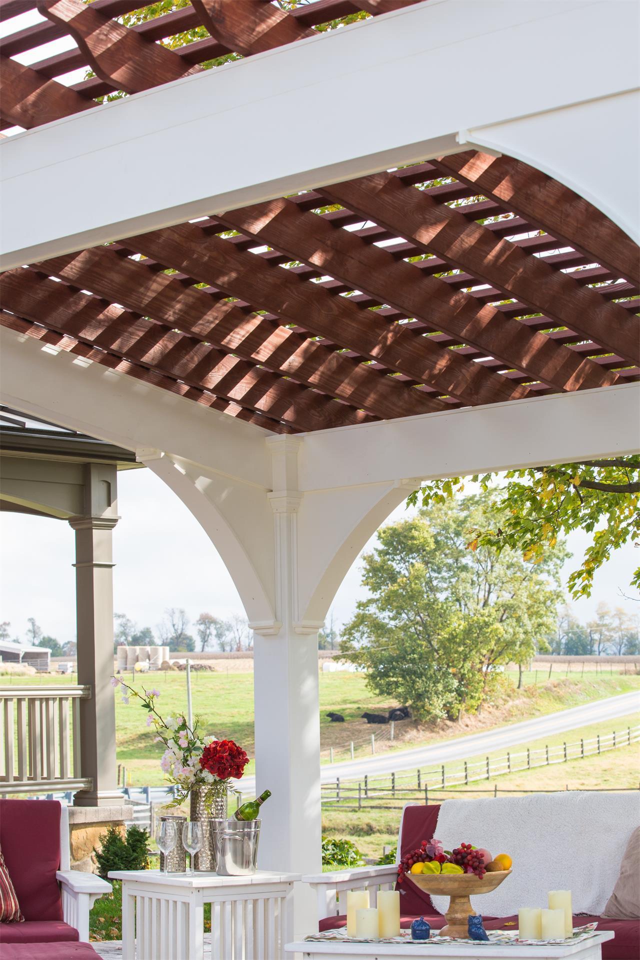 cedar pergolas kits for sale on Santa Fe Vinyl Pergola From Dutchcrafters Amish Furniture