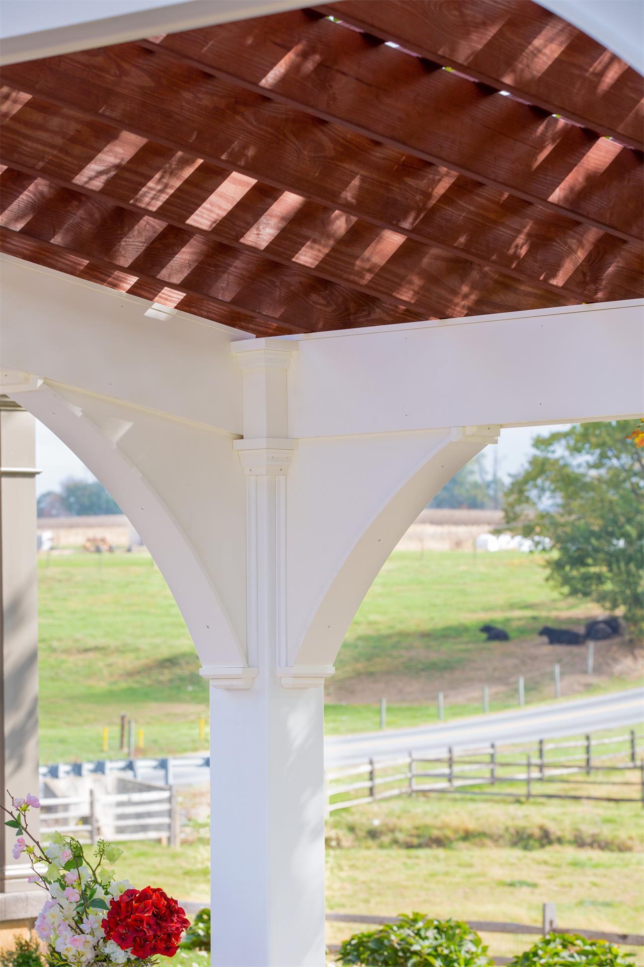 arched garden shade pergola on Santa Fe Vinyl Pergola From Dutchcrafters Amish Furniture